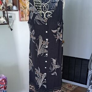 Vintage Whimsigoth Floral Dress, Sz 16